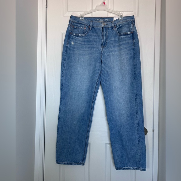 American Eagle 90s low rise y2k straight jeans in light wash size 16/33- NWT - Picture 5 of 12